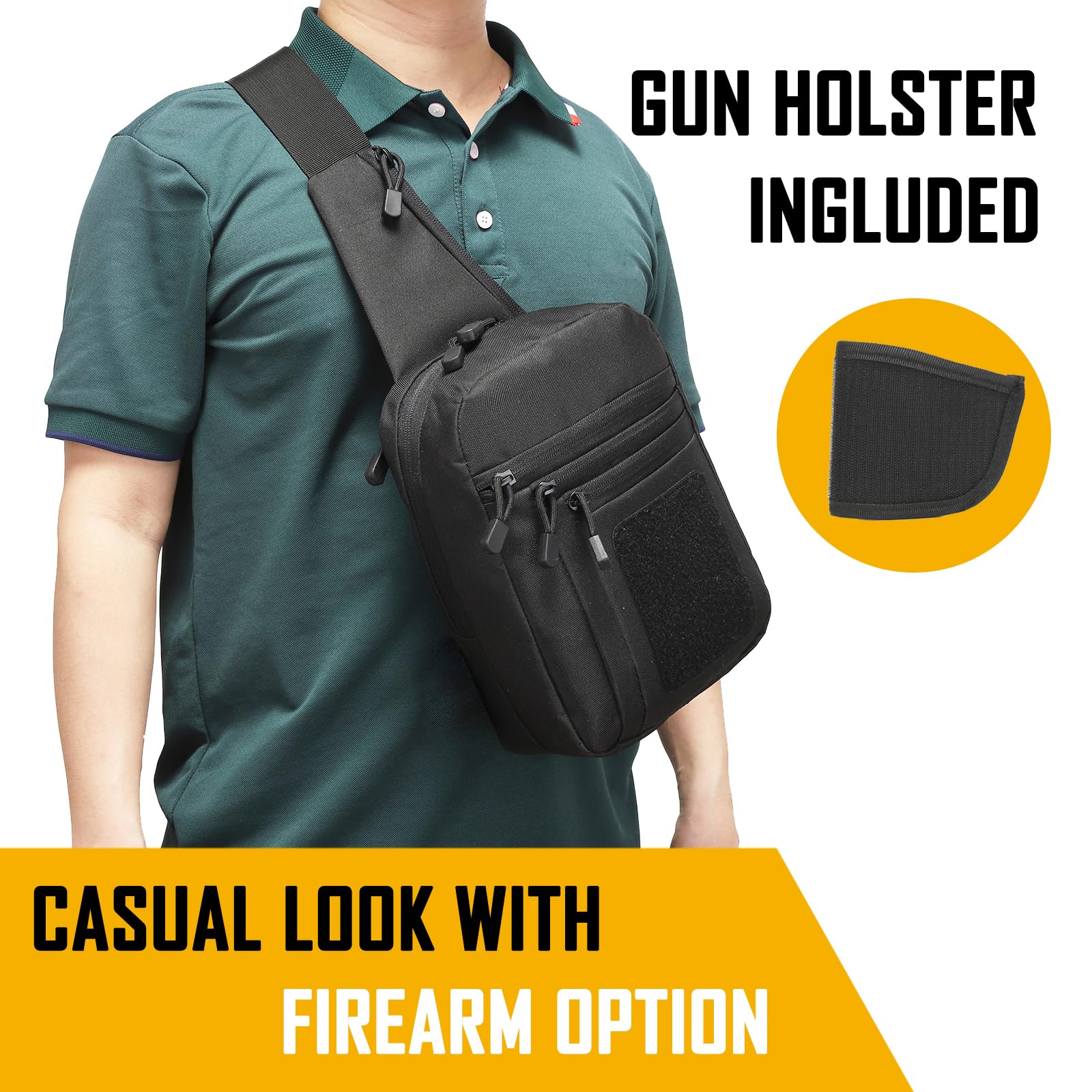 Edc Concealed Carry Sling Bag - 남성용 은닉 휴대 크로스바디 백, CCW