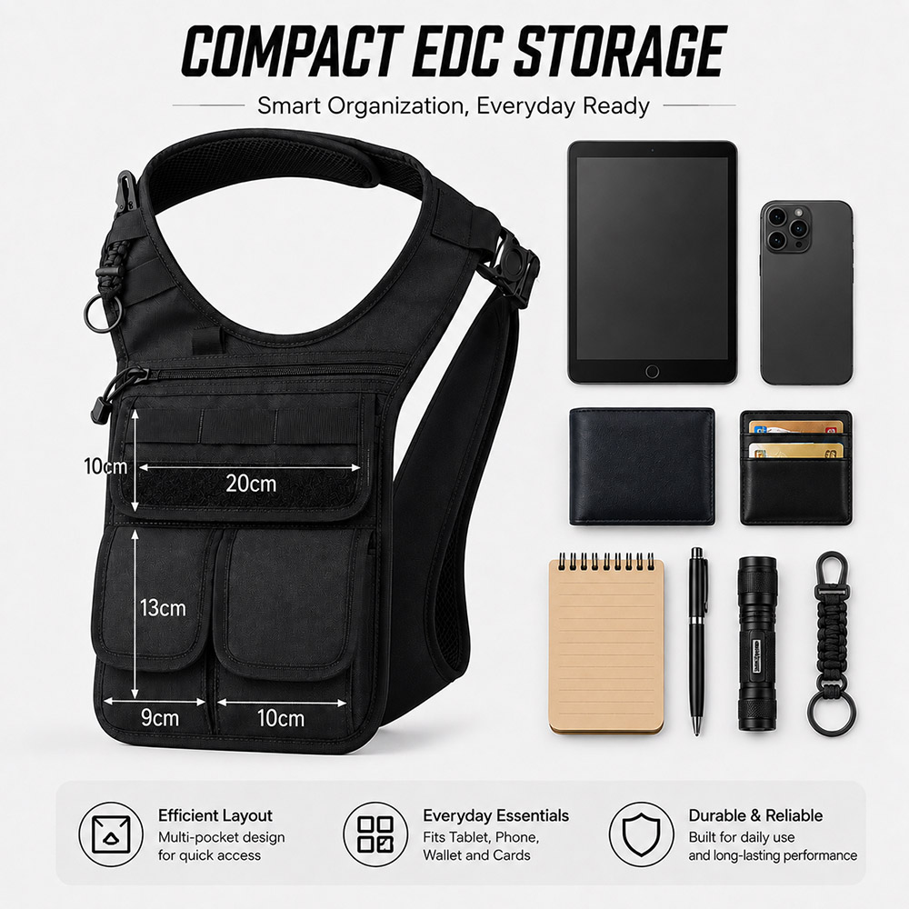 전술용 숨김형 겨드랑이 도구 가방 MOLLE 멀티포켓  - Edc Concealed Carry Sling Bag 리뷰 및 가격
